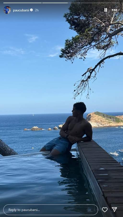 Pau Cubarsí en la Costa Brava Instagram Pau Cubarsí en la Costa Brava Instagram