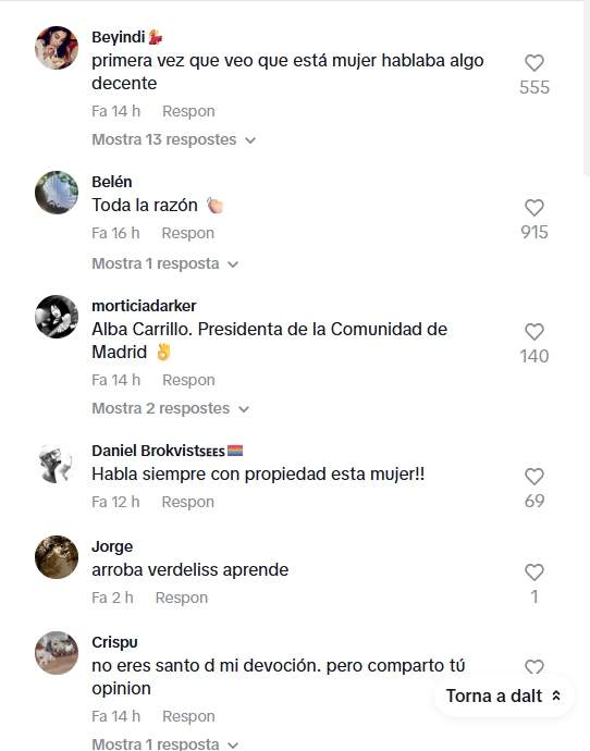 Comentaris alba Carrillo TikTok Comentaris alba Carrillo TikTok