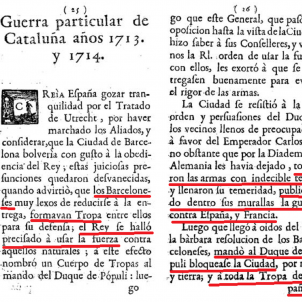 Test 23. La Guerra dels Catalans. Fragment de la carta de serveis del borbonic Antonio Alòs. Font Viquipèdia Test 23. La Guerra dels Catalans. Fragment de la carta de serveis del borbonic Antonio Alòs. Font Viquipèdia