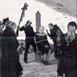 bojos savis difunts 1879 01 18, Le Monde illustré, Une exécution en Espagne, Le supplice du garrot, Exécution de Oliva Moncasi, au Campo de Guardia, le 4 janvier, Vierge (cropped) bojos savis difunts 1879 01 18, Le Monde illustré, Une exécution en Espagne, Le supplice du garrot, Exécution de Oliva Moncasi, au Campo de Guardia, le 4 janvier, Vierge (cropped)