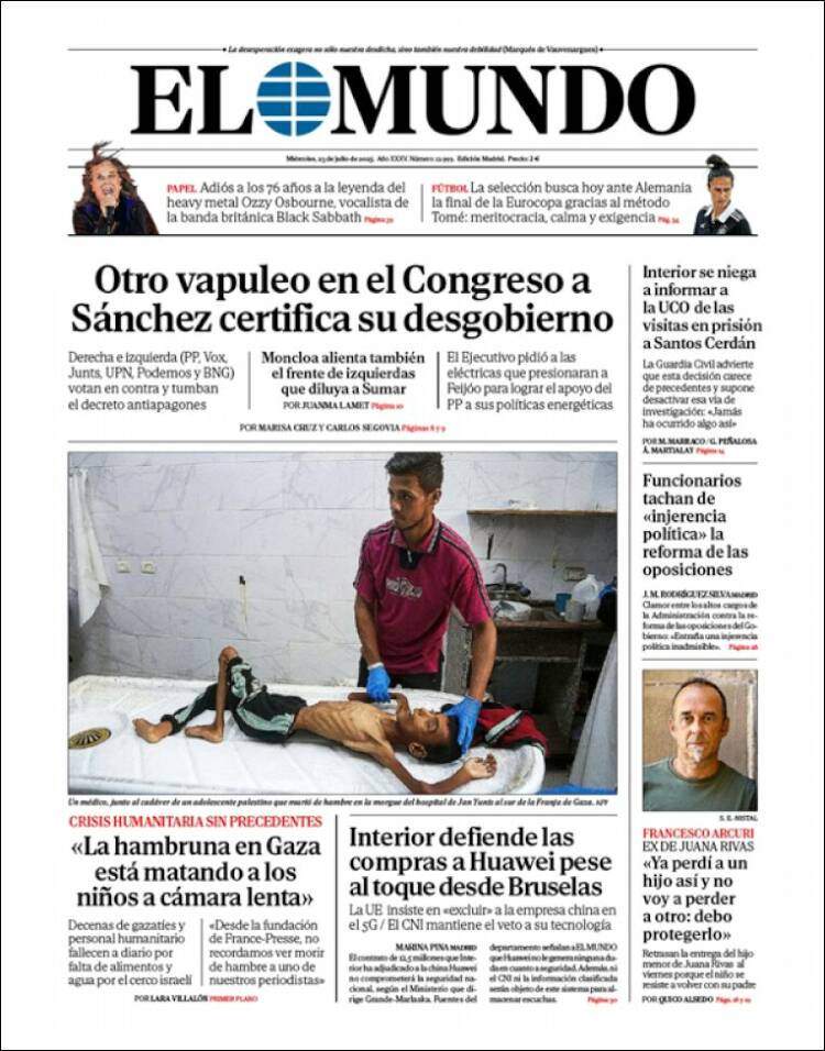Portada 'El Mundo' Portada 'El Mundo'