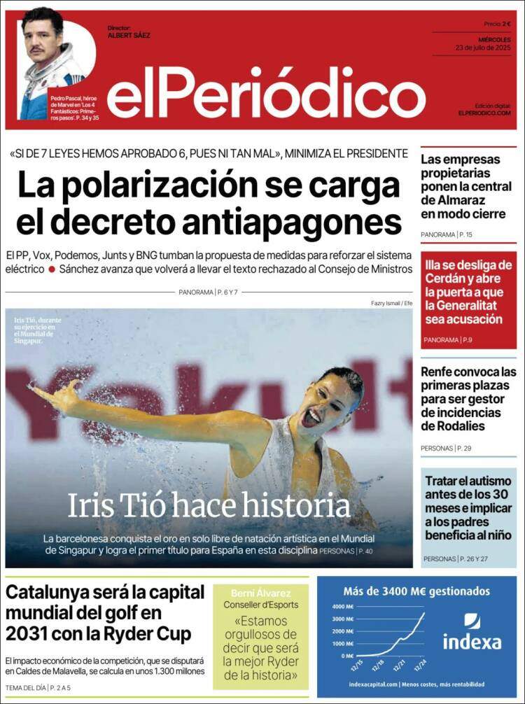 Portada 'El Periódico' Portada 'El Periódico'