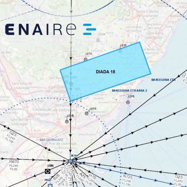 Reserva ENAIRE mapa espai aeri BCN Diada2018
