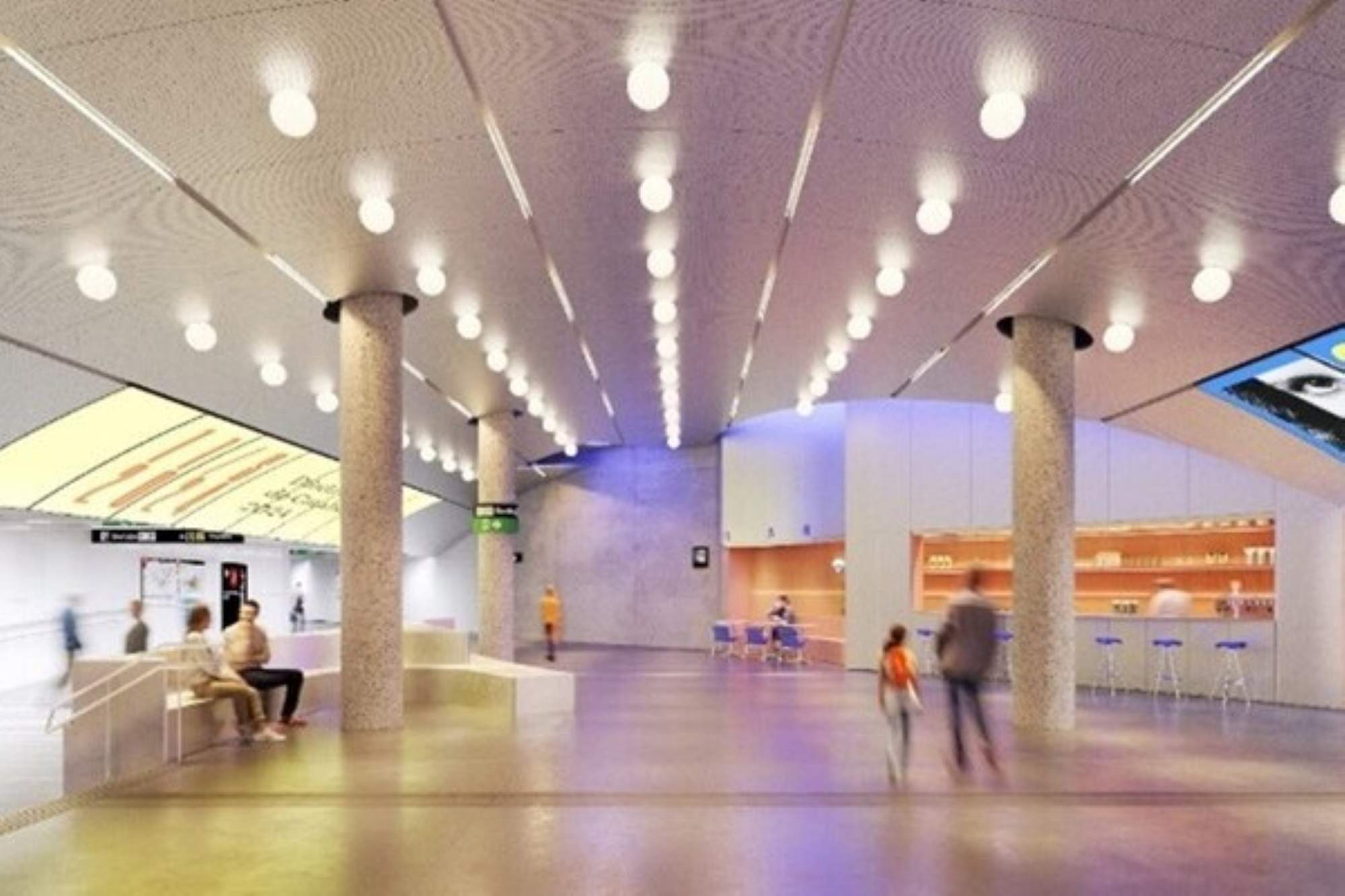 Así será la entrada del metro de Glòries desde el Museu del Disseny