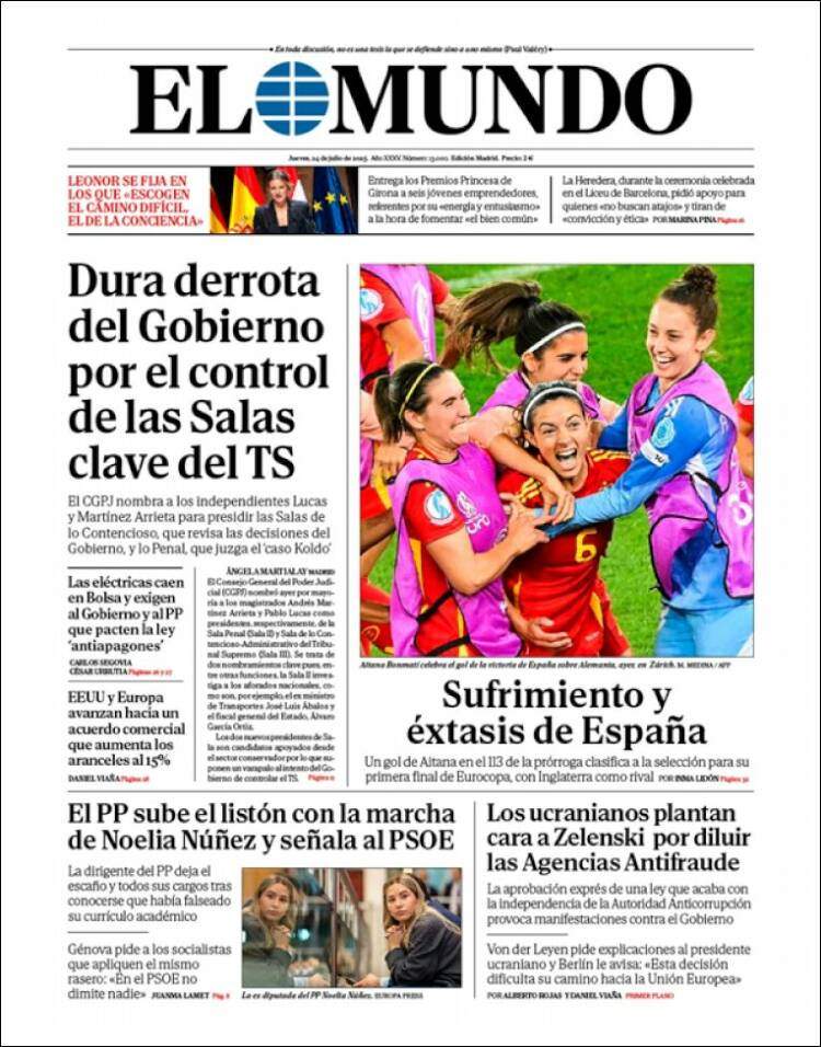 Portada 'El MUndo' Portada 'El MUndo'