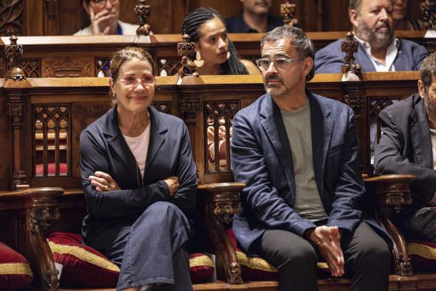 Presentació La Mercè 2025 pregonera Emma Vilassarau, Alcalde Jaume Collboni, Lluis Danès / Foto: Carlos Baglietto