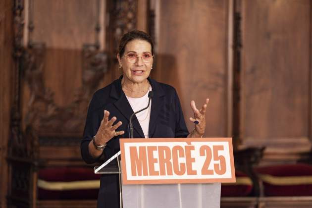 Presentació La Mercè 2025 pregonera Emma Vilassarau, Alcalde Jaume Collboni, Lluis Danès / Foto: Carlos Baglietto