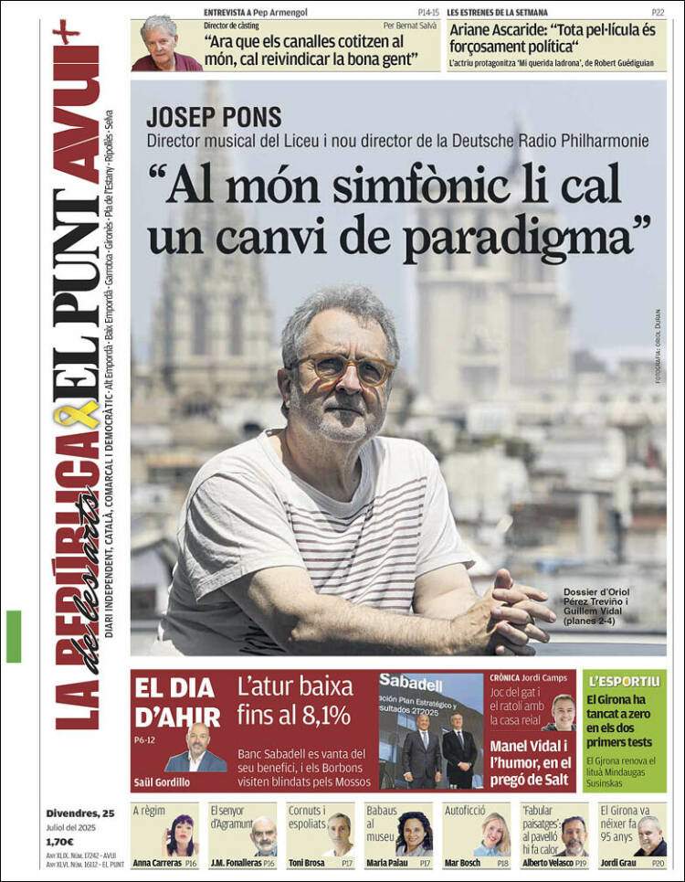 Portada 'El Punt Avui'