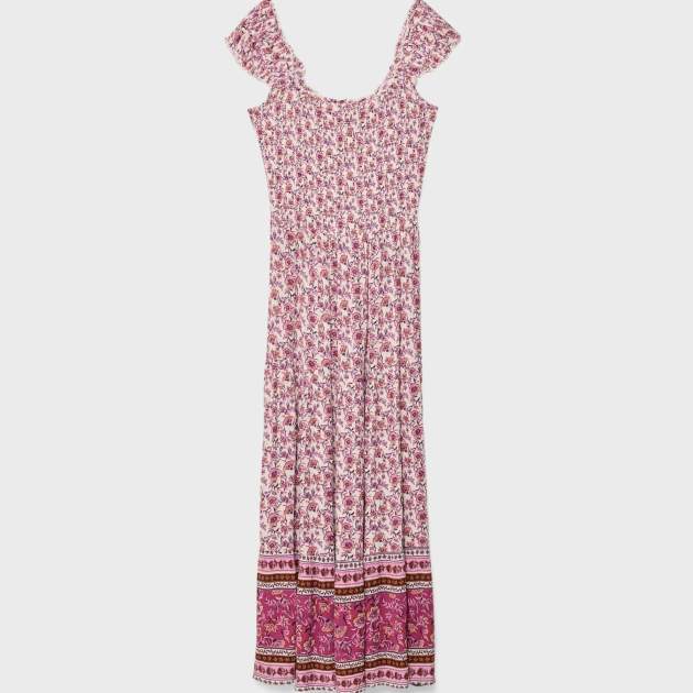 Vestit llarg fluid estampat