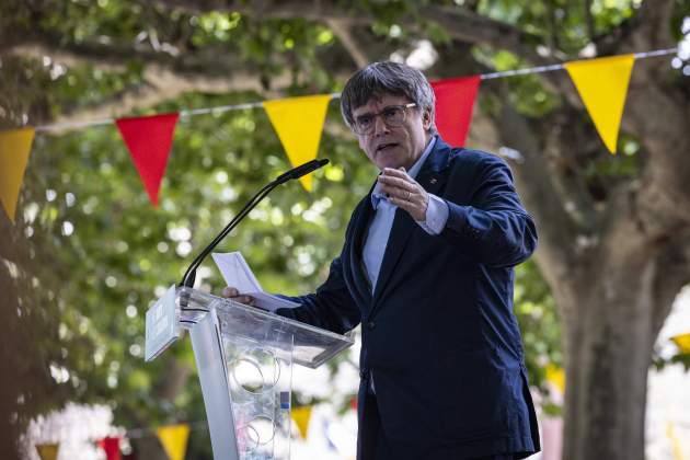 Puigdemont a l'acte del cinquè aniversari de Junts per Catalunya, a Prats de Molló Puigdemont a l'acte del cinquè aniversari de Junts per Catalunya, a Prats de Molló