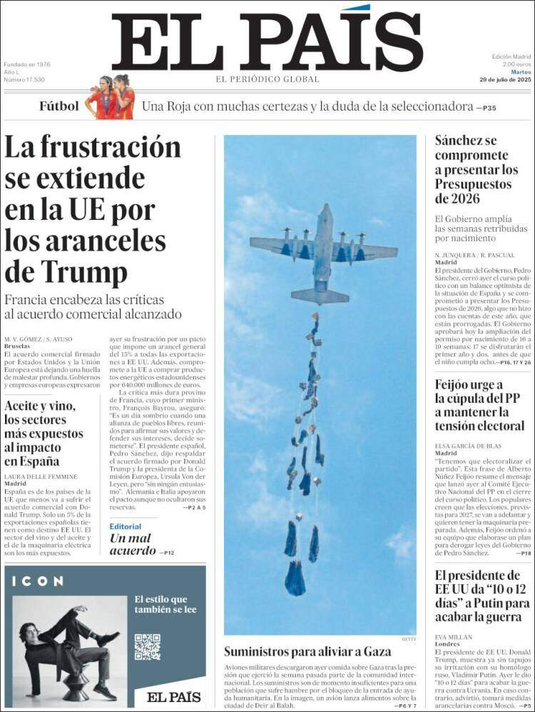 Portada 'El País' Portada 'El País'