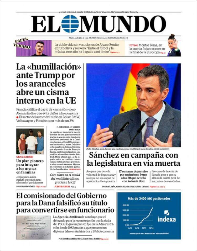 Portada 'El Mundo' Portada 'El Mundo'
