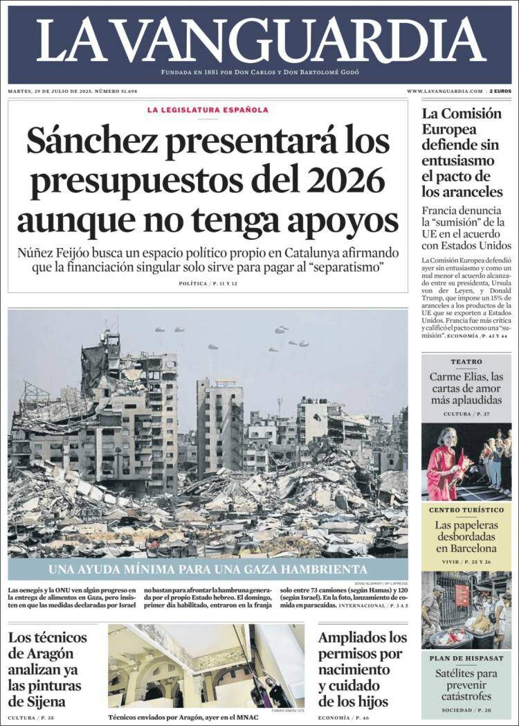 Portada 'La Vanguardia' Portada 'La Vanguardia'
