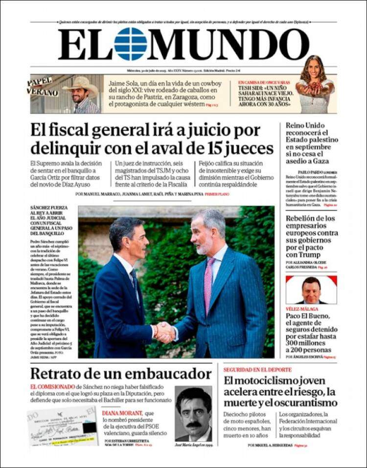 Portada 'El Mundo' Portada 'El Mundo'