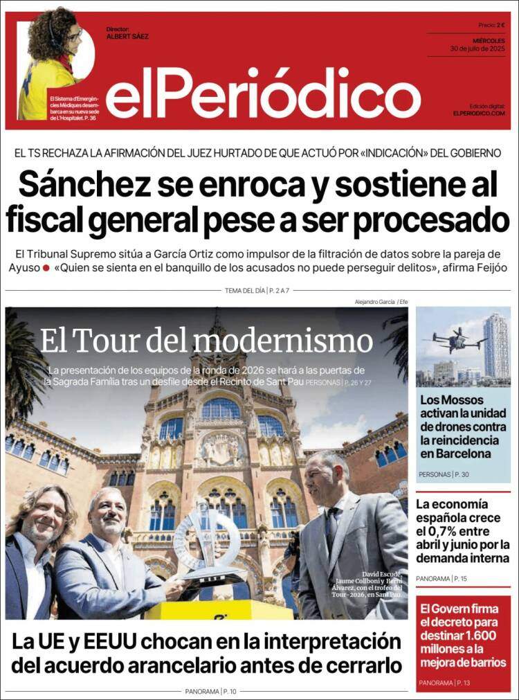 Portada 'El Periódico' Portada 'El Periódico'