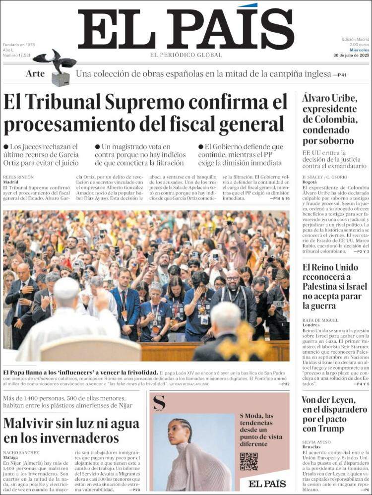 Portada 'El País' Portada 'El País'