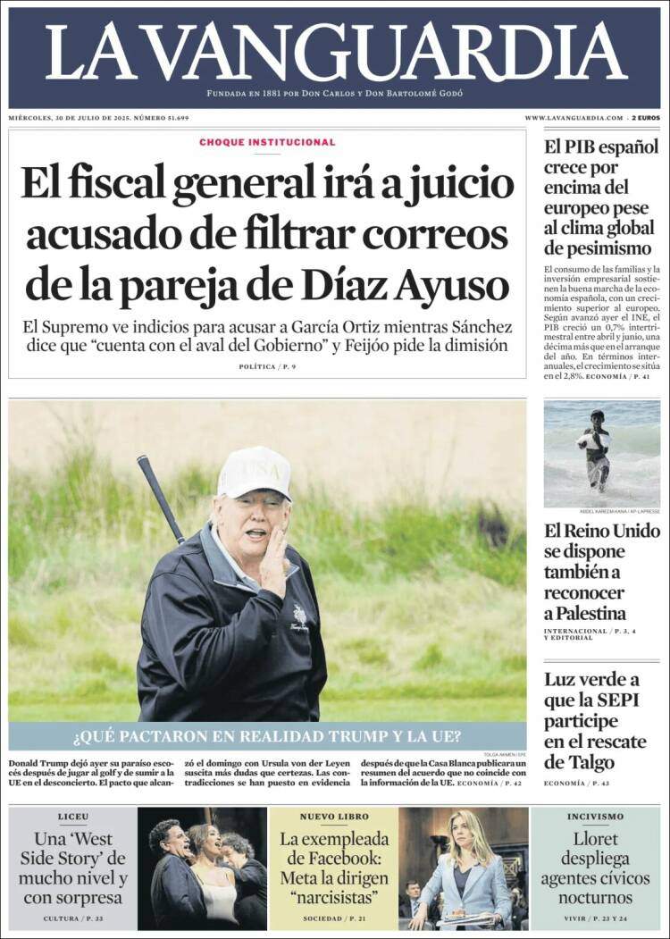 Portada 'La Vanguardia' Portada 'La Vanguardia'