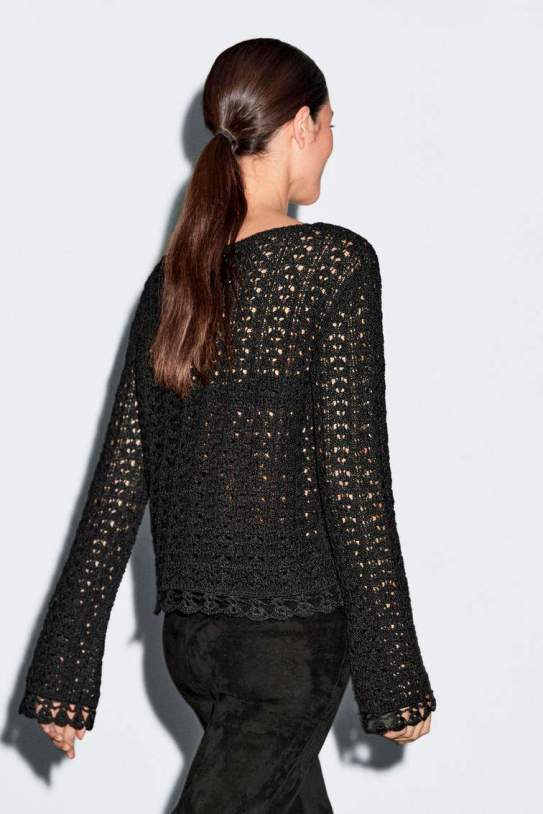 Jersey crochet calado con algodón Jersey crochet calado con algodón