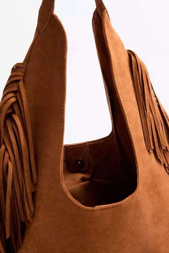 Bolso shopper flecos efecto ante Bolso shopper flecos efecto ante