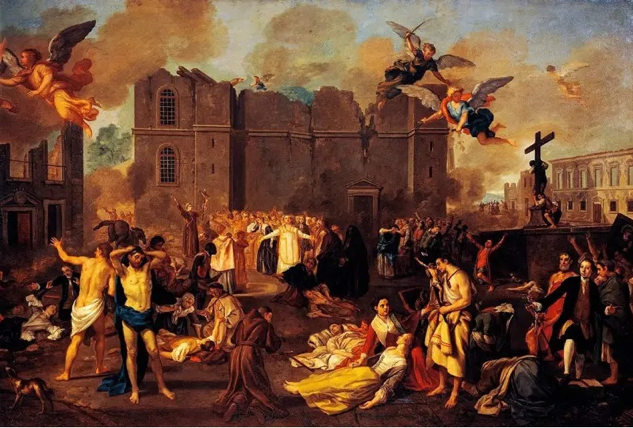 Representació del terratremol de Lisboa (segle XVIII). Font BBC