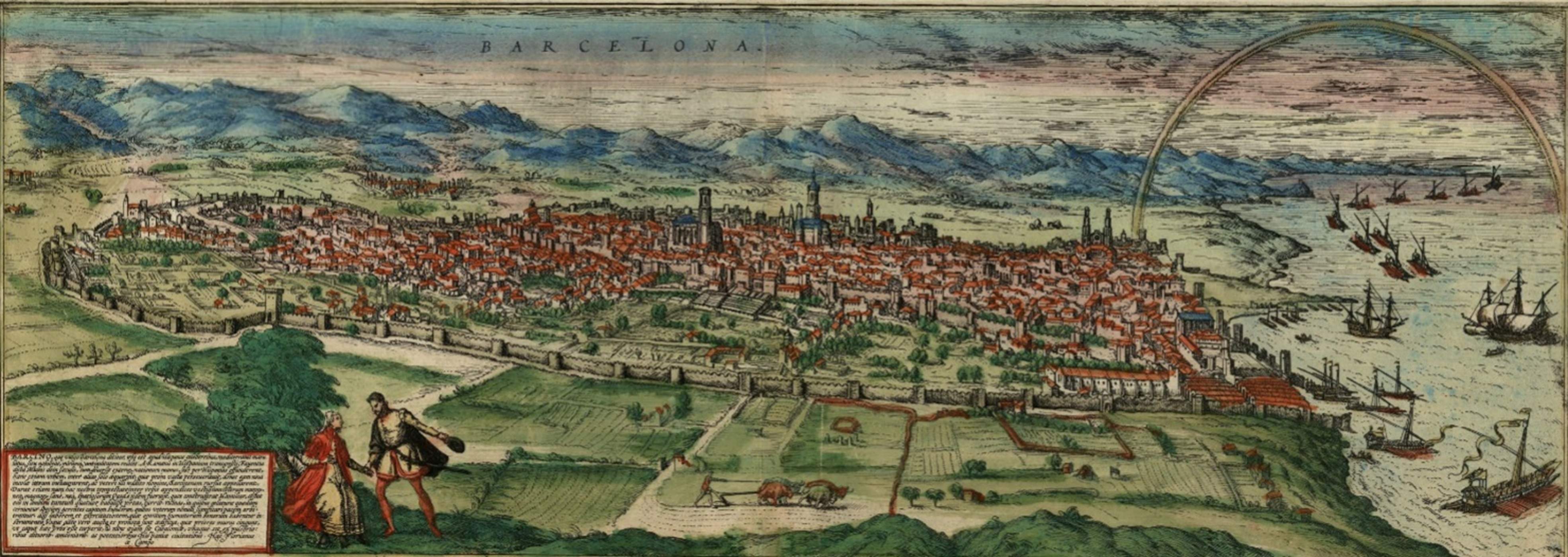 Vista de Barcelona (segle XVI). Font Cartoteca de Catalunya