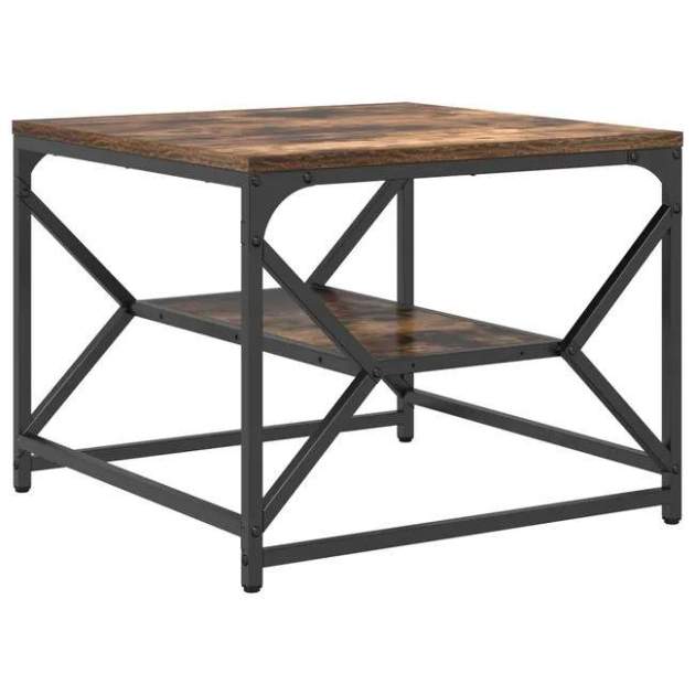 Mesa de café vidaXL con estante de roble ahumado Mesa de café vidaXL con estante de roble ahumado