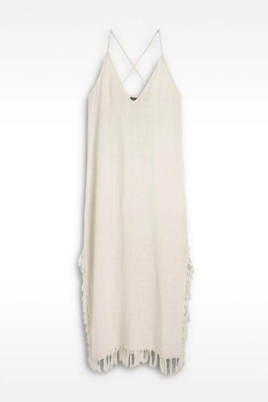 Vestit llarg de cotó amb lli