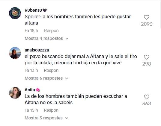 comentaris vídeo sobre Aitana   TikTok