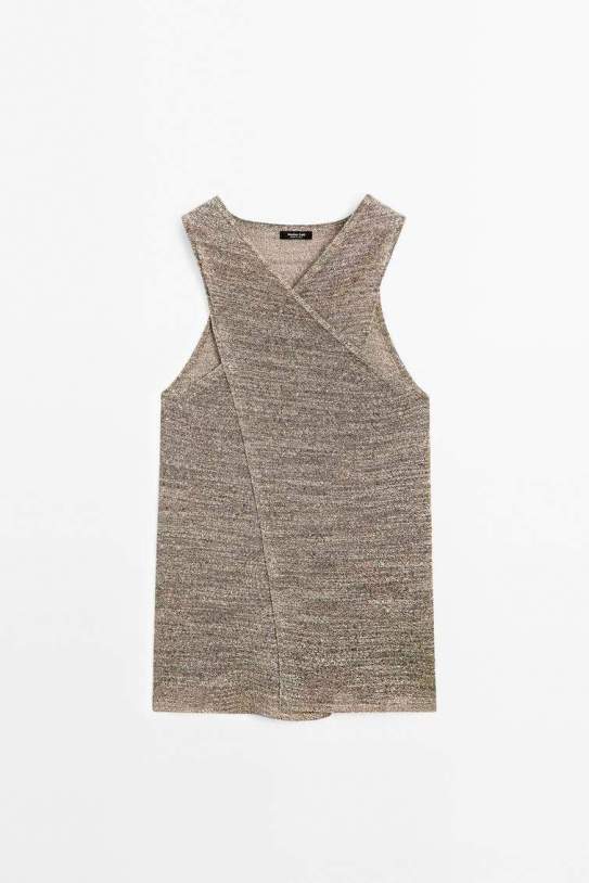 Top halter cruzado mezcla lino Top halter cruzado mezcla lino