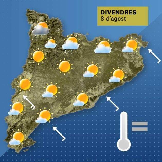Temps a Catalunya pel 7-8-2025 Temps a Catalunya pel 7-8-2025