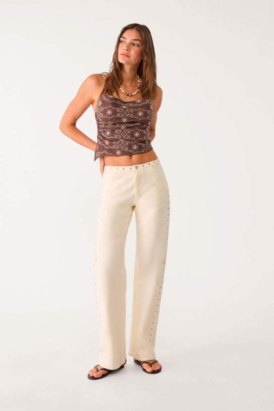 Jeans straight cintura tachas1 Jeans straight cintura tachas1