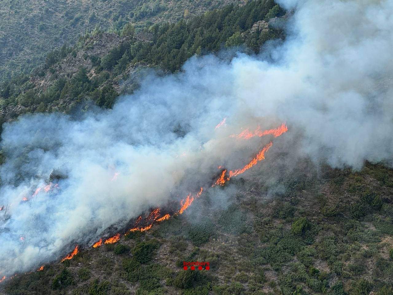 Incendi forestal al Pallars Sobirà provocat per un llamp