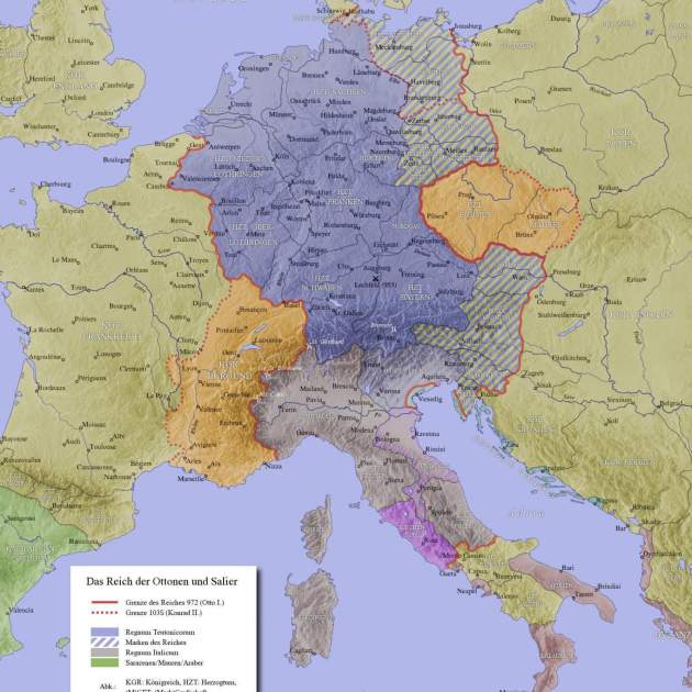 Mapa del Imperio Romanogermànic / Fuente: Wikimedia Commons