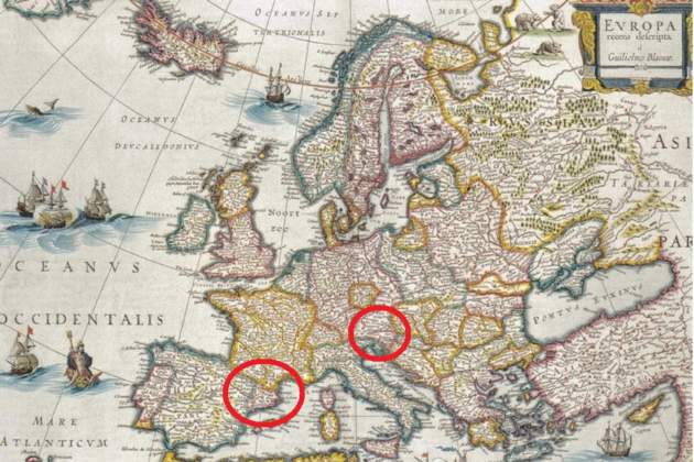 Mapa politic de Europa (1645) / Fuente: Biblioteca Digital Hispánica