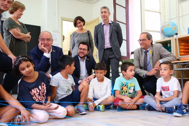 torra, aragonès i Bargalló visiten Escola Francesc Macià