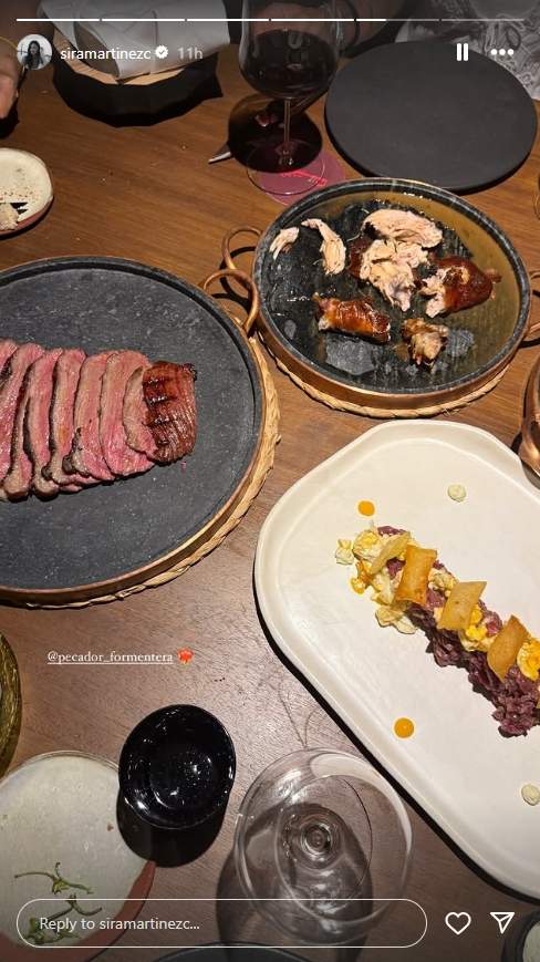 Sopar Sira Martínez en Formentera Instagram