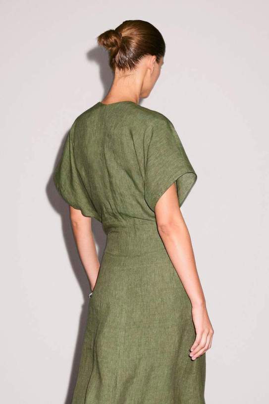Vestit midi màniga curta lli