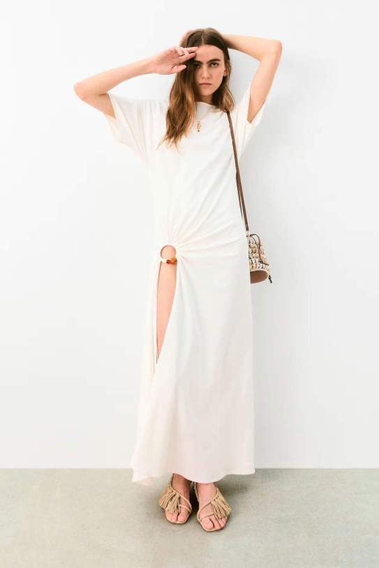 Draped Slit Front Dress1 Draped Slit Front Dress1