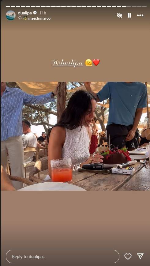 Dua Lipa celebrant el seu aniversari a Eivissa   Instagram