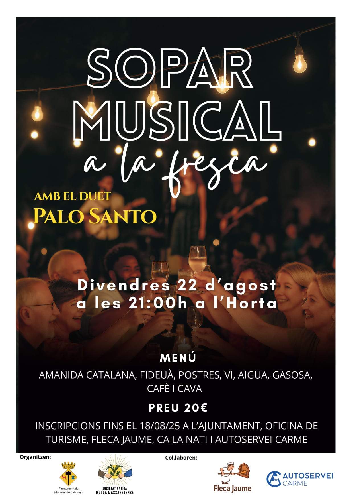Sopar musical MDC Oficina de Turisme Maçanet de Cabrenys Sopar musical MDC Oficina de Turisme Maçanet de Cabrenys
