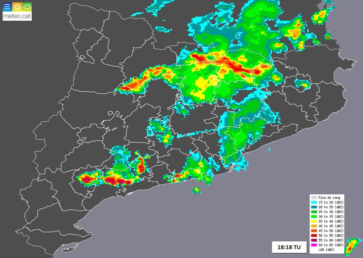 Lluvias en el Pirineu y en el litoral y prelitoral de Tarragona