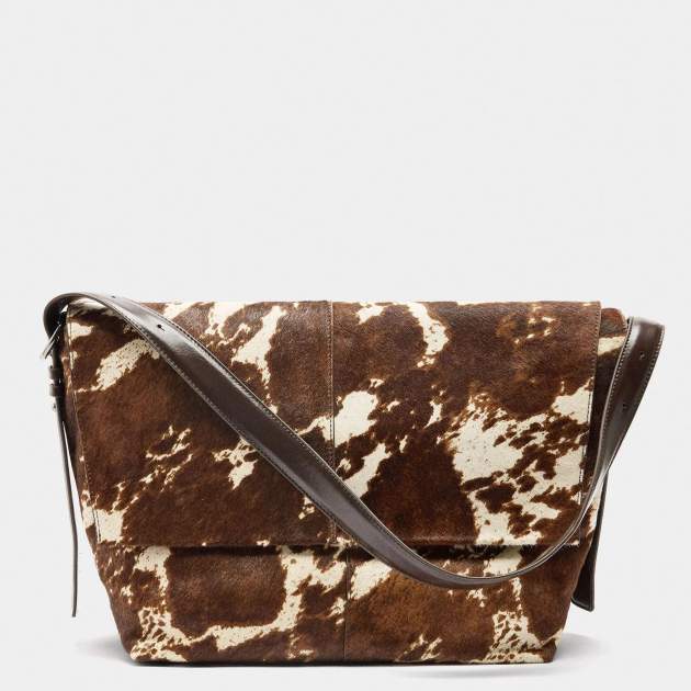 Bolso de hombro de piel con pelo Bolso de hombro de piel con pelo