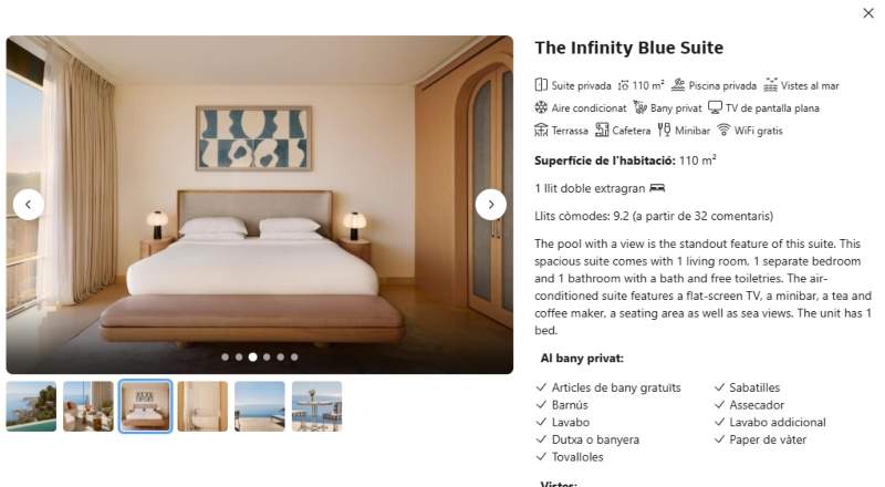 El nom de l'habitació amb el quadre / Booking