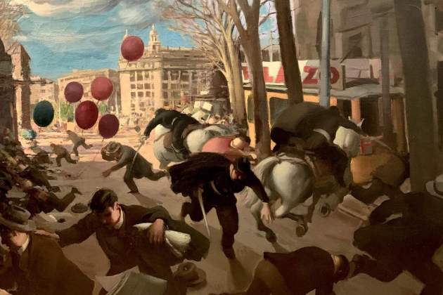4 ramon calsina carrega de la policia a la rambla 1930 oli sobre tela el temps de les arts 4 ramon calsina carrega de la policia a la rambla 1930 oli sobre tela el temps de les arts