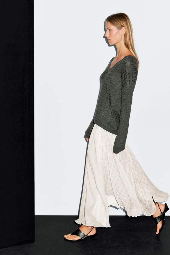 Faldilla|Falda midi asimètrica quadres Faldilla|Falda midi asimètrica quadres