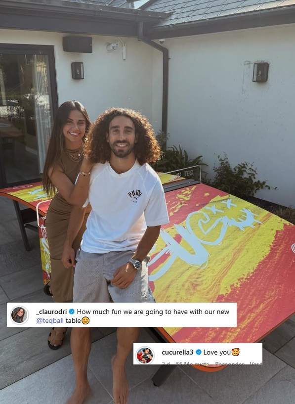 La taula de ping pong de Marc Cucurella i Claudia Rodríguez IG La taula de ping pong de Marc Cucurella i Claudia Rodríguez IG