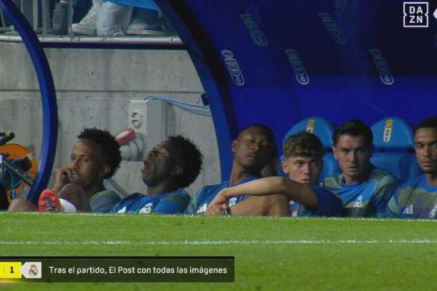Vinicius, bostezando durante el Oviedo Real Madrid MEGA Vinicius, bostezando durante el Oviedo Real Madrid MEGA