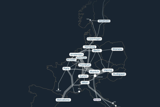 Mapa de les connexiones de Nox a Europa Mapa de les connexiones de Nox a Europa