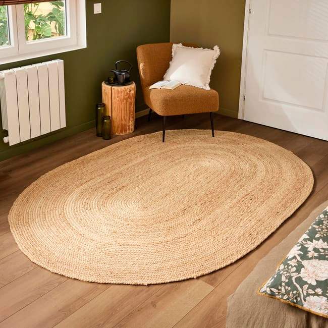 Alfombra pie de cama yute tejido plano INSPIRE Nils natural