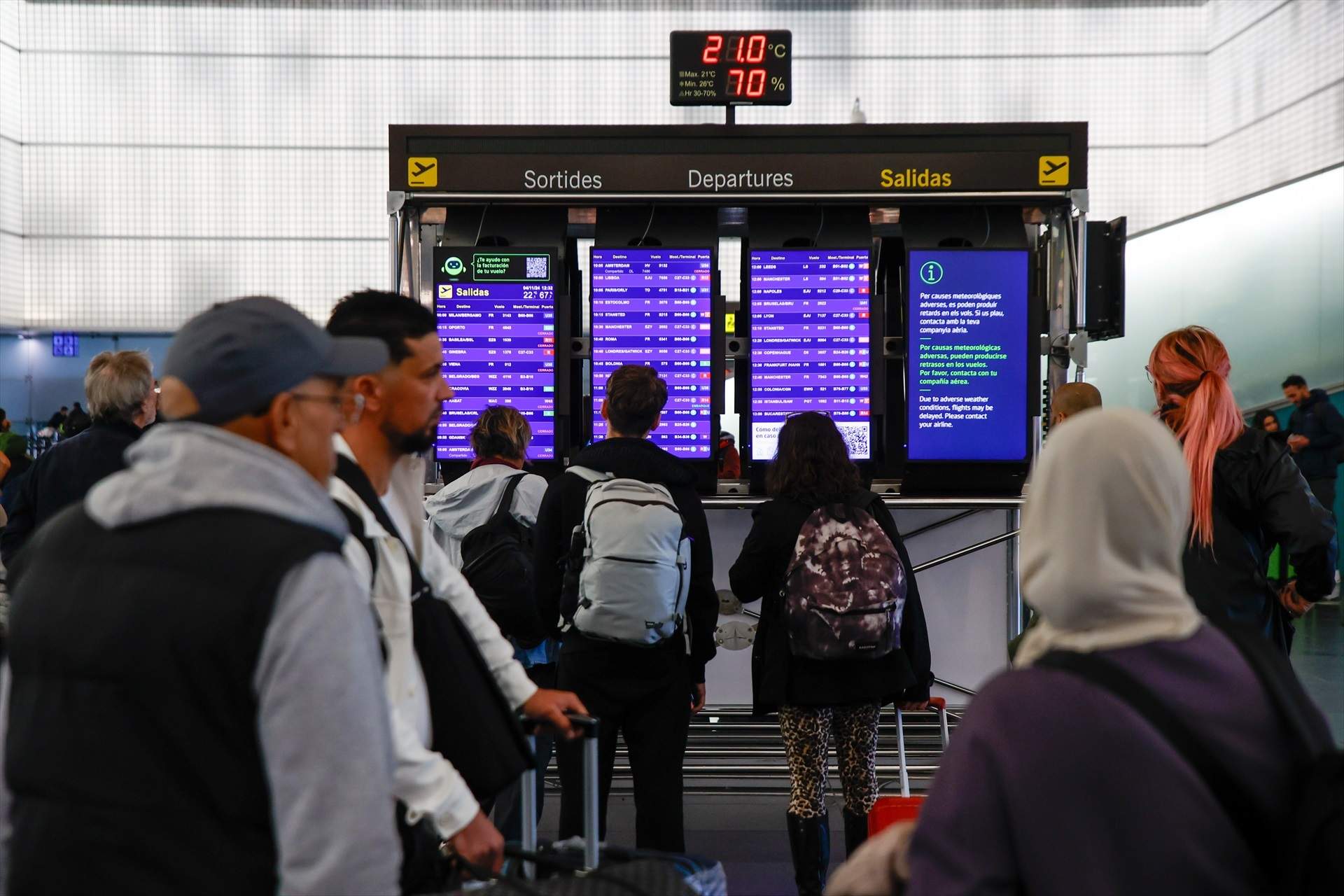 La pluja obliga a cancel·lar una quarantena de vols a l'aeroport del Prat